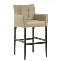 Sessio BarMatiz Tabouret de bar avec dossier matelassé et accoudoirs* Tabouret De Bar (assise +/- 80 Cm)