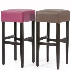 Sessio BarMax Tabouret de bar sans dossier en synthétique et bois* Tabouret De Bar (assise +/- 80 Cm)