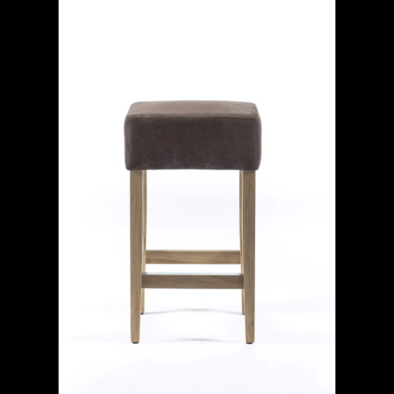 Sessio BarMax Tabouret snack sans dossier en tissu et bois* Tabouret Snack (assise +/- 65 Cm)|Tabouret De Bar (assise +/- 80 Cm)