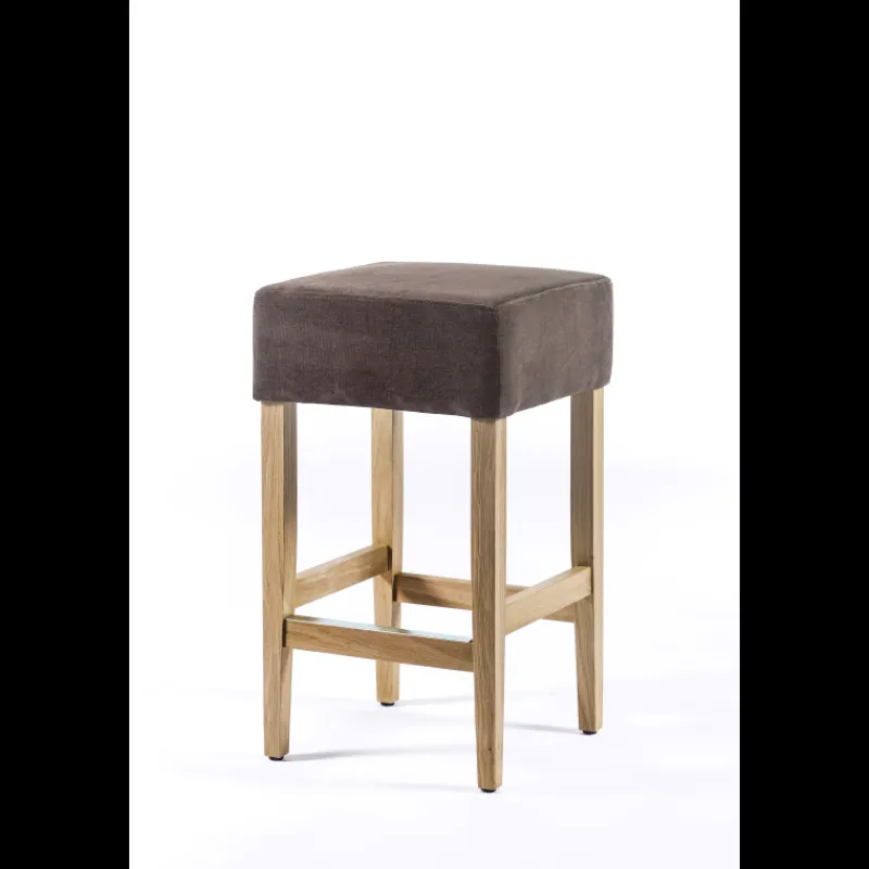 Sessio BarMax Tabouret snack sans dossier en tissu et bois* Tabouret Snack (assise +/- 65 Cm)|Tabouret De Bar (assise +/- 80 Cm)