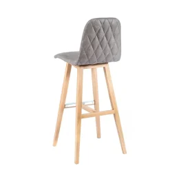 Sessio BarPandora diamant Tabouret de bar scandinave avec pieds en bois* Tabouret De Bar (assise +/- 80 Cm)