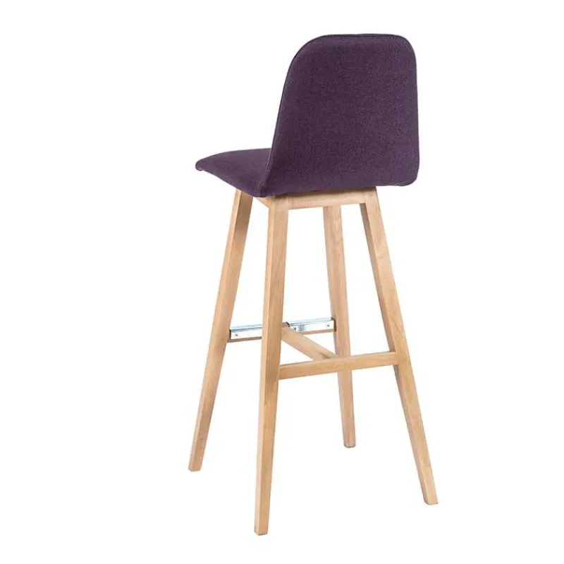 Sessio BarPandora Tabouret de bar scandinave tissu avec pieds bois* Tabouret De Bar (assise +/- 80 Cm)