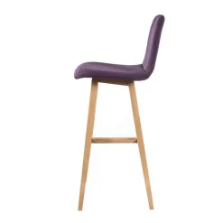 Sessio BarPandora Tabouret de bar scandinave tissu avec pieds bois* Tabouret De Bar (assise +/- 80 Cm)