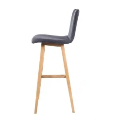 Sessio BarPlaza Tabouret de bar scandinave en tissu avec pieds en bois* Tabouret De Bar (assise +/- 80 Cm)