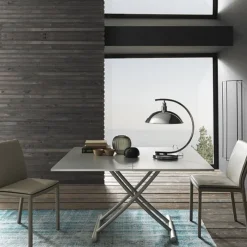 Altacom Bessy Table basse relevable avec plateau pliant en céramique et pieds métal* Table De Salon|Table Pour Petit Espace