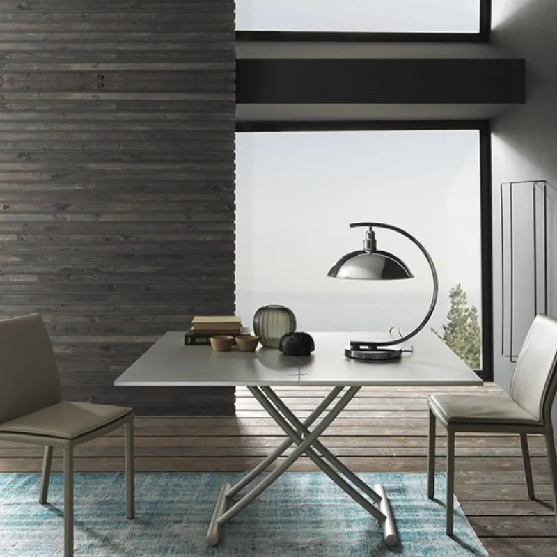 Altacom Bessy Table basse relevable avec plateau pliant en céramique et pieds métal* Table De Salon|Table Pour Petit Espace