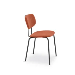 Perfecta Bistro Chaise de séjour inspiration rétro en tissu avec pieds en métal* Chaise De Salle à Manger