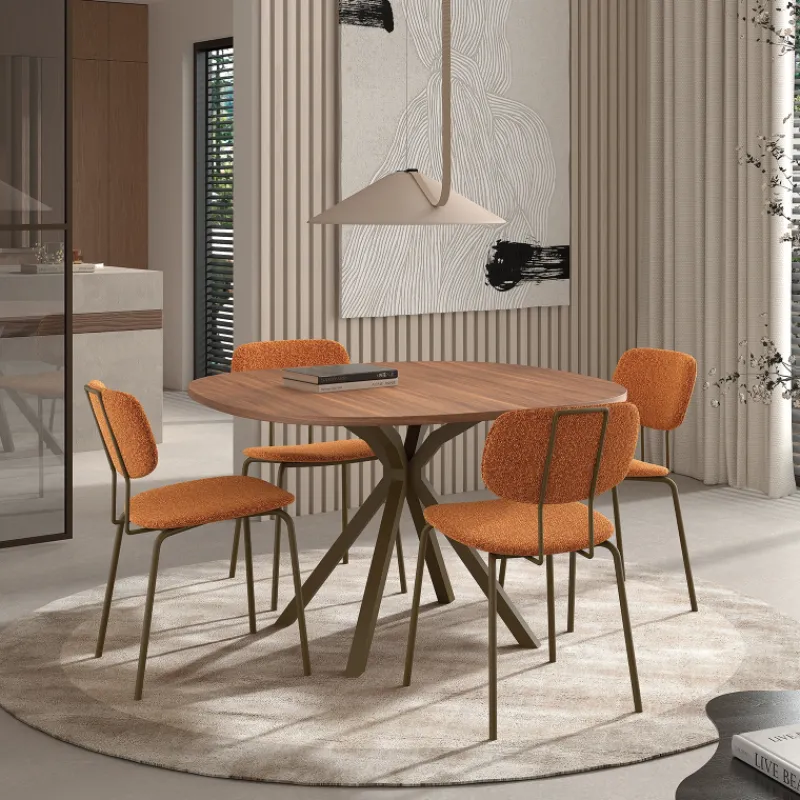 Perfecta Bistro Chaise de séjour inspiration rétro en tissu avec pieds en métal* Chaise De Salle à Manger