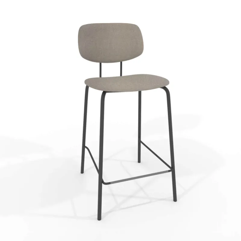 Perfecta Bistro Tabouret snack inspiration vintage en simili et pieds en métal* Tabouret Snack (assise +/- 65 Cm)|Tabouret De Bar (assise +/- 80 Cm)