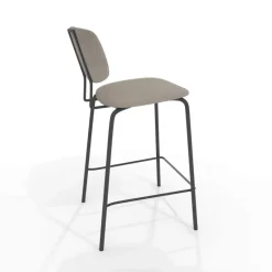 Perfecta Bistro Tabouret snack inspiration vintage en simili et pieds en métal* Tabouret Snack (assise +/- 65 Cm)|Tabouret De Bar (assise +/- 80 Cm)