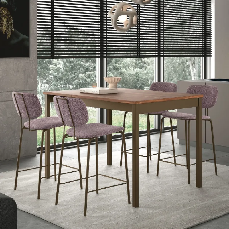 Perfecta Bistro Tabouret snack rétro en tissu et pieds en métal* Tabouret Snack (assise +/- 65 Cm)