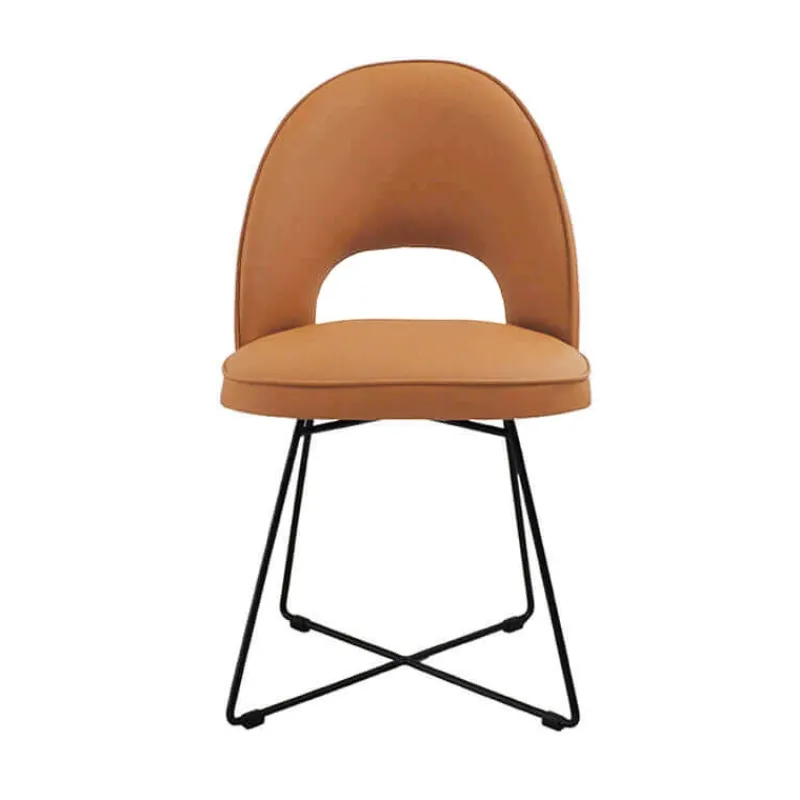 Sessio Bistrot Chaise cosy en tissu dossier ajouré avec pieds design* Chaise De Salle à Manger