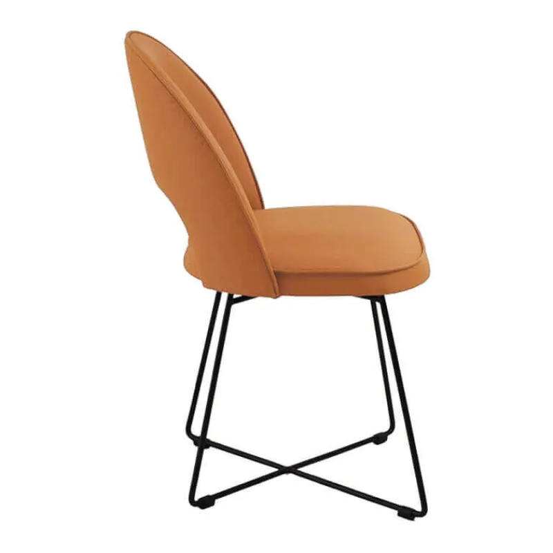 Sessio Bistrot Chaise cosy en tissu dossier ajouré avec pieds design* Chaise De Salle à Manger