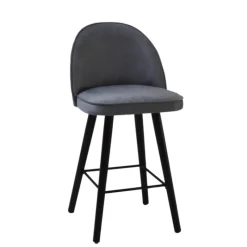 Sessio Bistrot Tabouret snack confortable en tissu avec pieds en bois* Tabouret Snack (assise +/- 65 Cm)|Tabouret De Bar (assise +/- 80 Cm)