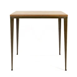 Jayso Bolonia AM412 Table industrielle carrée en métal et bois* Table De Cuisine