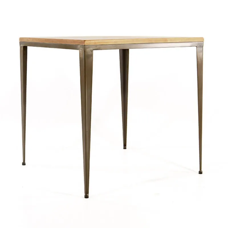 Jayso Bolonia AM412 Table industrielle carrée en métal et bois* Table De Cuisine