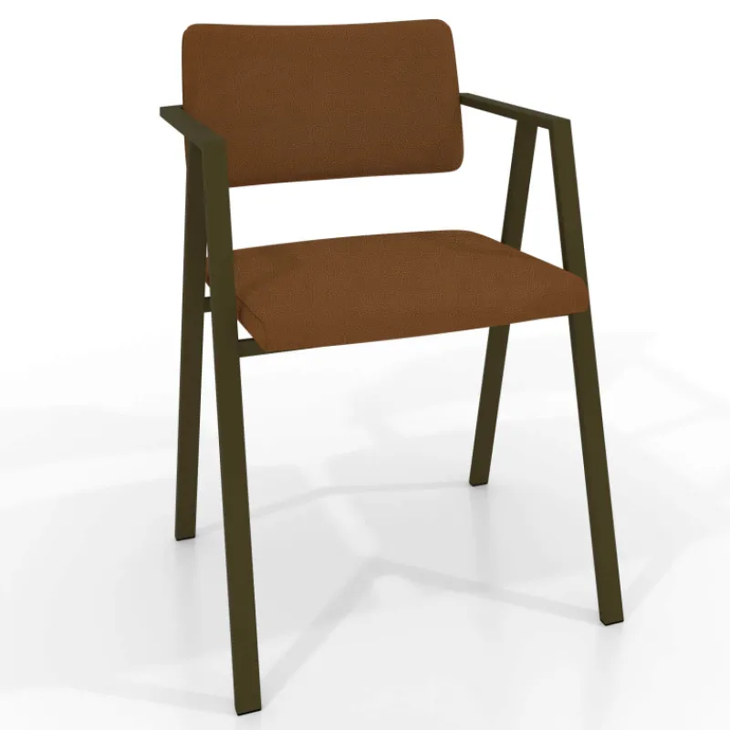 Perfecta Bormio Chaise design en simili avec accoudoirs et pieds en métal* Chaise De Cuisine|Chaise De Salle à Manger