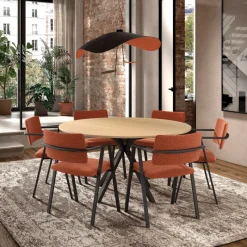 Perfecta Bormio Chaise design en tissu avec accoudoirs et pieds en métal* Chaise De Salle à Manger|Chaise Salon