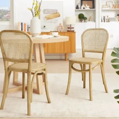 BrasserieChaise bistrot en bois et cannage* Chaise De Cuisine|Chaise De Salle à Manger