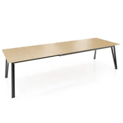 Mobitec Brest ® Table en bois massif extensible avec pieds en métal forme épingle* Table De Salle à Manger