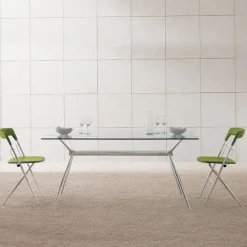 Midj Brioso ® Table en verre design avec pieds en X métalliques* Table De Salle à Manger