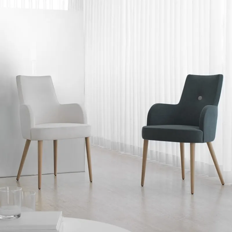 Lujosa Brisa Bridge Fauteuil confortable en tissu et pieds bois* Chaise De Salle à Manger|Chaise Salon