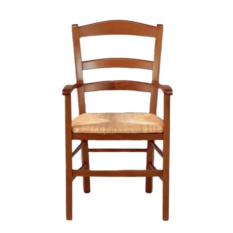 Brocéliande Fauteuil en bois rustique et paille* Chaise De Cuisine|Chaise De Salle à Manger