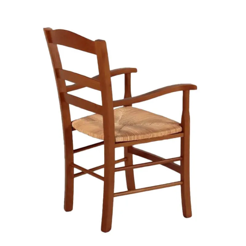Brocéliande Fauteuil en bois rustique et paille* Chaise De Cuisine|Chaise De Salle à Manger