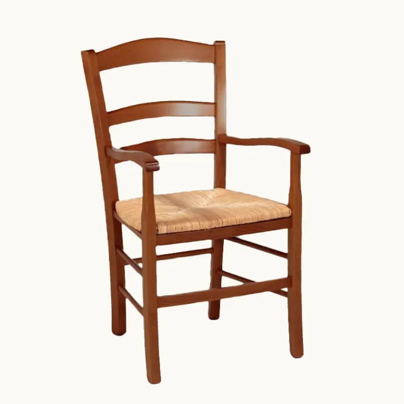 Brocéliande Fauteuil en bois rustique et paille* Chaise De Cuisine|Chaise De Salle à Manger