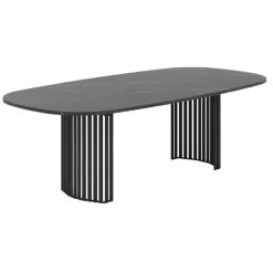 Perfecta Canvas Grande table design rectangulaire aux bords arrondis avec pieds ajourés* Table De Salle à Manger