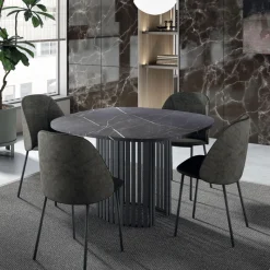 Perfecta Canvas Table design carrée avec bords arrondis et pied central ajouré* Table De Cuisine|Table De Salle à Manger