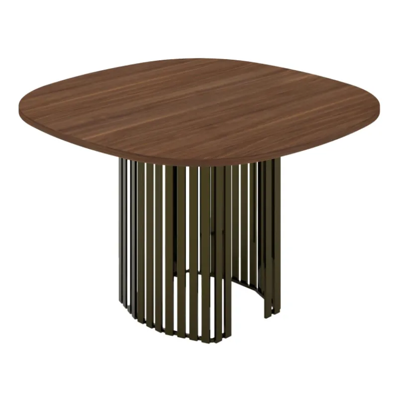 Perfecta Canvas Table design carrée avec bords arrondis et pied central ajouré* Table De Cuisine|Table De Salle à Manger
