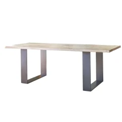 Corom export Carte Table rectangulaire industrielle extensible en chêne massif pieds traineau* Table De Salle à Manger