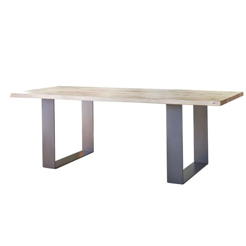 Corom export Carte Table rectangulaire industrielle extensible en chêne massif pieds traineau* Table De Salle à Manger