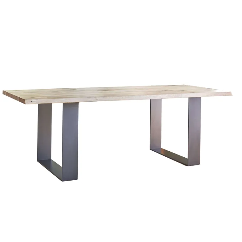 Corom export Carte Table rectangulaire industrielle extensible en chêne massif pieds traineau* Table De Salle à Manger