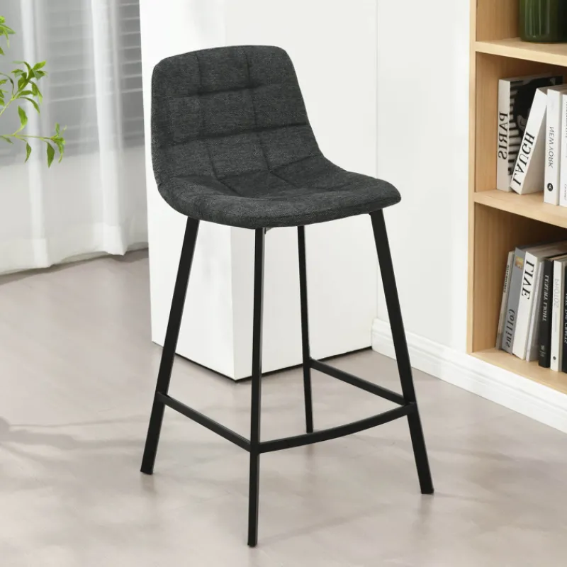 CarviTabouret matelassé hauteur snack en tissu* Tabouret Snack (assise +/- 65 Cm)|Tabouret De Bar (assise +/- 80 Cm)