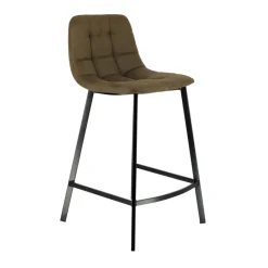 CarviTabouret matelassé hauteur snack en tissu* Tabouret Snack (assise +/- 65 Cm)|Tabouret De Bar (assise +/- 80 Cm)