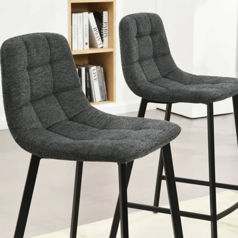 CarviTabouret matelassé hauteur snack en tissu* Tabouret Snack (assise +/- 65 Cm)|Tabouret De Bar (assise +/- 80 Cm)