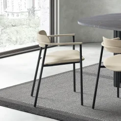 Perfecta Cassis Fauteuil moderne en tissu avec accoudoirs et pieds en métal* Chaise De Salle à Manger|Fauteuil De Salon