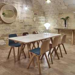 Dasras Chevron Table de designer en céramique et bois* Table De Salle à Manger
