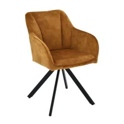 ClaudieFauteuil cosy pivotant en tissu avec pieds en métal* Chaise De Salle à Manger|Chaise De Bureau