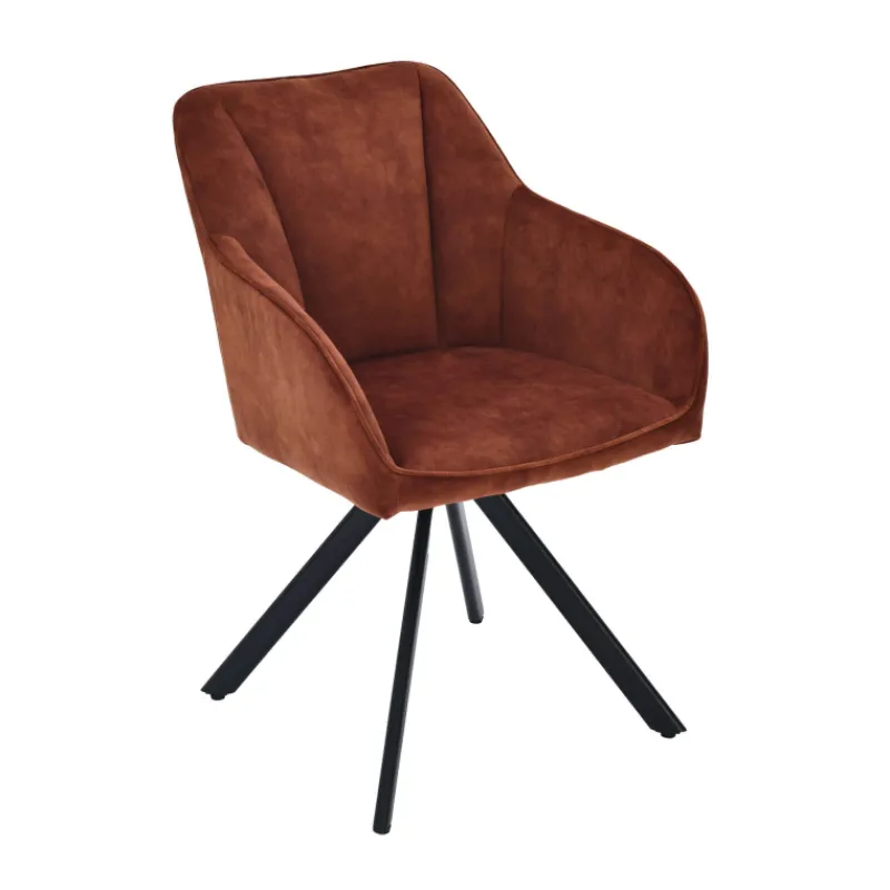 ClaudieFauteuil cosy pivotant en tissu avec pieds en métal* Chaise De Salle à Manger|Chaise De Bureau