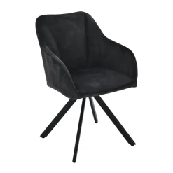 ClaudieFauteuil cosy pivotant en tissu avec pieds en métal* Chaise De Salle à Manger|Chaise De Bureau