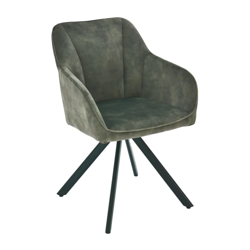 ClaudieFauteuil cosy pivotant en tissu avec pieds en métal* Chaise De Salle à Manger|Chaise De Bureau