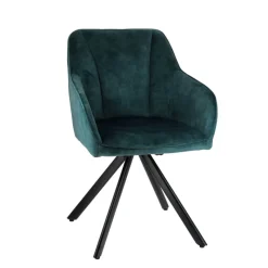 ClaudieFauteuil cosy pivotant en tissu avec pieds en métal* Chaise De Salle à Manger|Chaise De Bureau