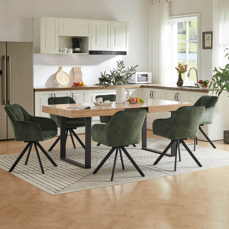 ClaudieFauteuil cosy pivotant en tissu avec pieds en métal* Chaise De Salle à Manger|Chaise De Bureau