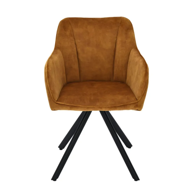 ClaudieFauteuil cosy pivotant en tissu avec pieds en métal* Chaise De Salle à Manger|Chaise De Bureau
