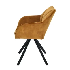 ClaudieFauteuil cosy pivotant en tissu avec pieds en métal* Chaise De Salle à Manger|Chaise De Bureau