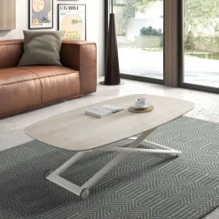 Ramiro Tarazona Clip Table basse relevable électrique forme tonneau en céramique* Table De Salon|Table Pour Petit Espace