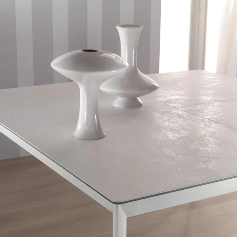 Dexo Cocoon Table carrée extensible en céramique et pieds en métal* Table De Salle à Manger